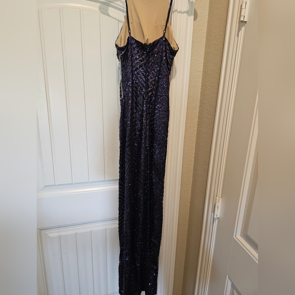 Teeze Me Midnight Blue Sequin Maxi Dress